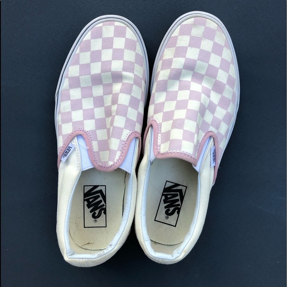 light purple vans checkered